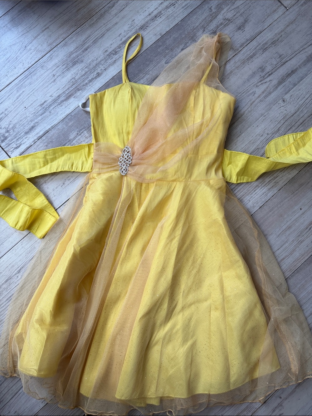 Yellow Sparkle Princess teen Costume Dress